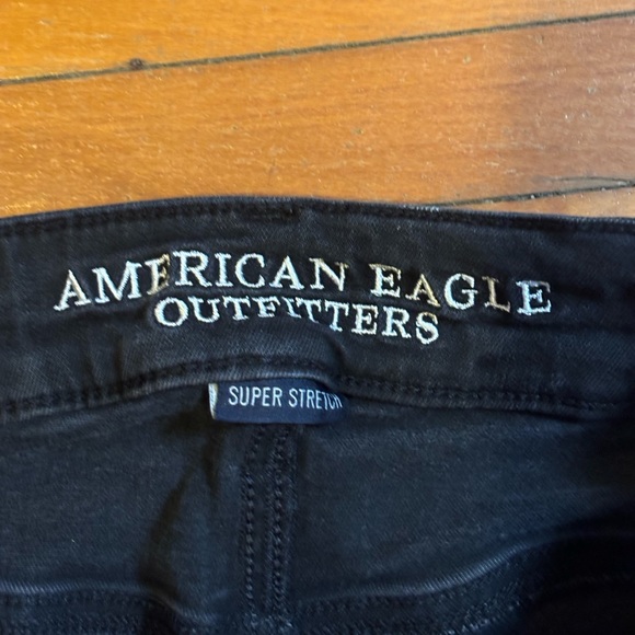 American Eagle Outfitters Black Ripped Denim Skinny Jeans - Picture 4 of 8